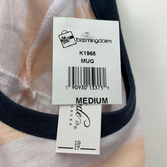 Sovereign Code Mens Mug Print Striped Short Sleeve T-Shirt Peach White M - Picture 4 of 4